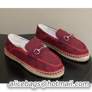 Top Grade Gucci GG Canvas Flat Espadrilles with Horsebit GG121901 Red 2026