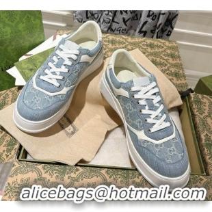 Popular Style Gucci GG Denim Platform Sneakers 4cm 676092 Light Blue 2026