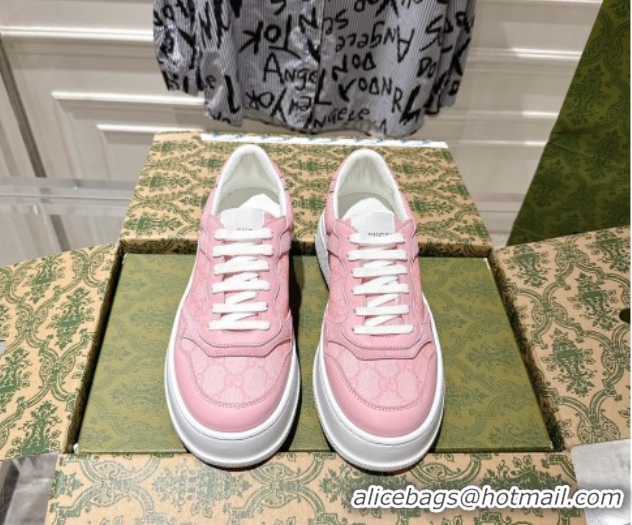 Luxurious Gucci GG Denim Platform Sneakers 4cm 676092 Light Pink 2026