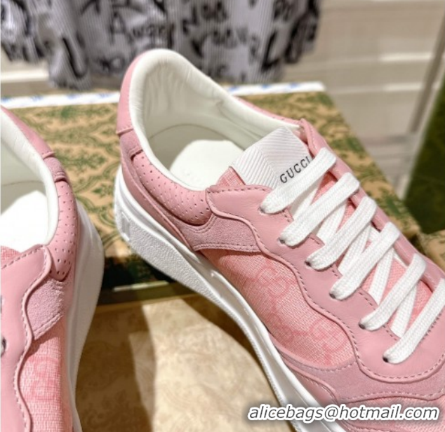Luxurious Gucci GG Denim Platform Sneakers 4cm 676092 Light Pink 2026