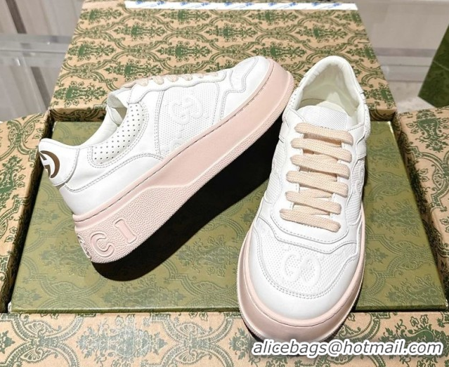 Low Price Gucci GG Denim Platform Sneakers 4cm 676092 White/Nude 2026