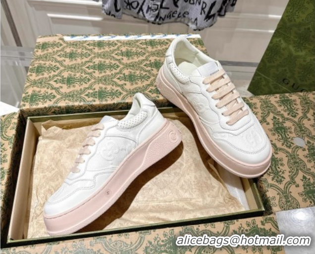 Low Price Gucci GG Denim Platform Sneakers 4cm 676092 White/Nude 2026