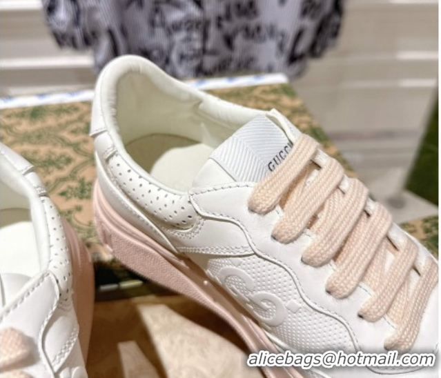 Low Price Gucci GG Denim Platform Sneakers 4cm 676092 White/Nude 2026