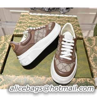 Unique Style Gucci GG Denim Platform Sneakers 4cm 676092 Beige/Brown 2026