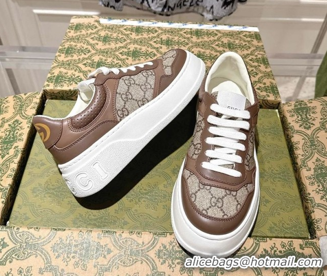 Unique Style Gucci GG Denim Platform Sneakers 4cm 676092 Beige/Brown 2026