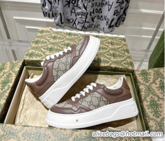 Unique Style Gucci GG Denim Platform Sneakers 4cm 676092 Beige/Brown 2026