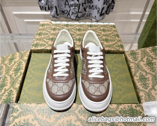 Unique Style Gucci GG Denim Platform Sneakers 4cm 676092 Beige/Brown 2026