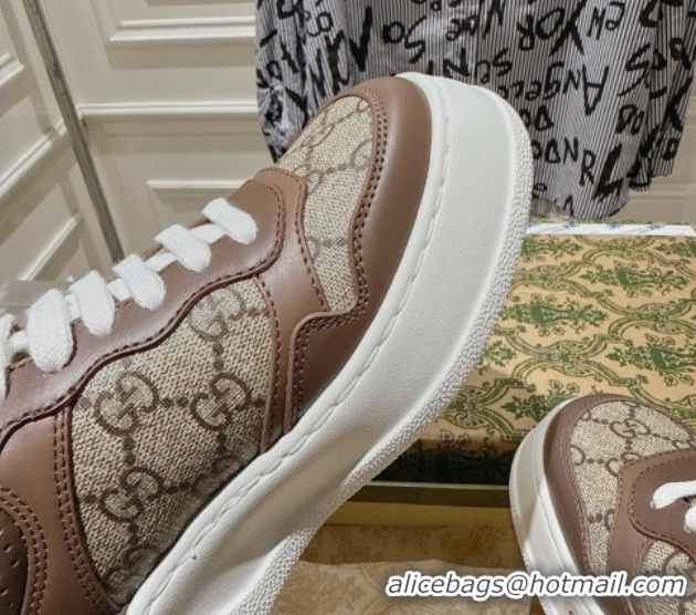Unique Style Gucci GG Denim Platform Sneakers 4cm 676092 Beige/Brown 2026