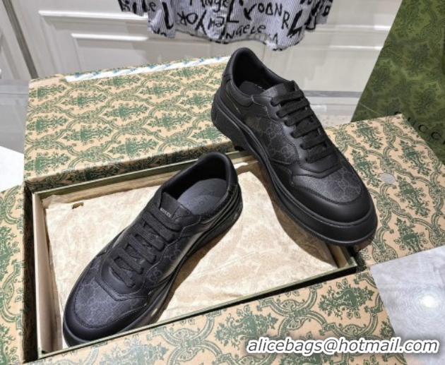 Most Popular Gucci Men's GG Canvas and Leather Platform Sneakers 4cm 676092 Black 2026