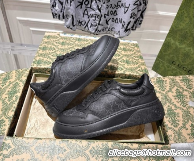 Most Popular Gucci Men's GG Canvas and Leather Platform Sneakers 4cm 676092 Black 2026