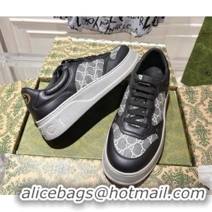 Good Looking Gucci Men's GG Canvas and Leather Platform Sneakers 4cm 676092 Grey/Black 2026
