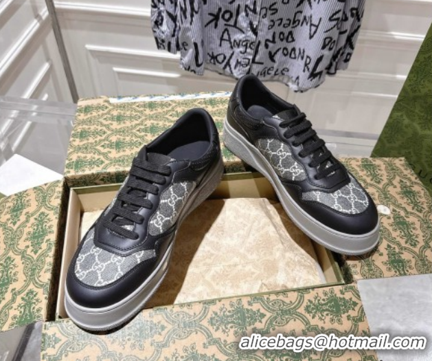 Good Looking Gucci Men's GG Canvas and Leather Platform Sneakers 4cm 676092 Grey/Black 2026