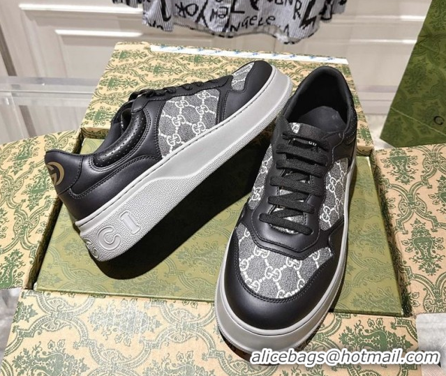 Good Looking Gucci Men's GG Canvas and Leather Platform Sneakers 4cm 676092 Grey/Black 2026