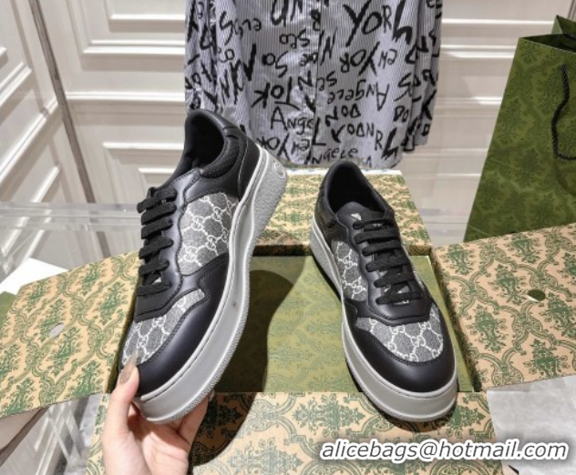 Good Looking Gucci Men's GG Canvas and Leather Platform Sneakers 4cm 676092 Grey/Black 2026