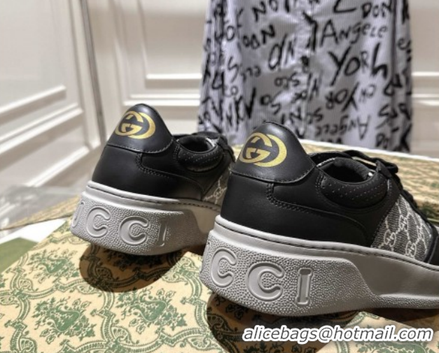 Good Looking Gucci Men's GG Canvas and Leather Platform Sneakers 4cm 676092 Grey/Black 2026