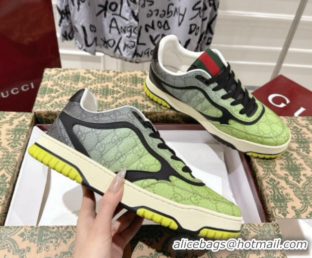 Buy Discount Gucci Men's Re-Web Sneakers 4cm in Gradient Green GG Canvas 785452 2026