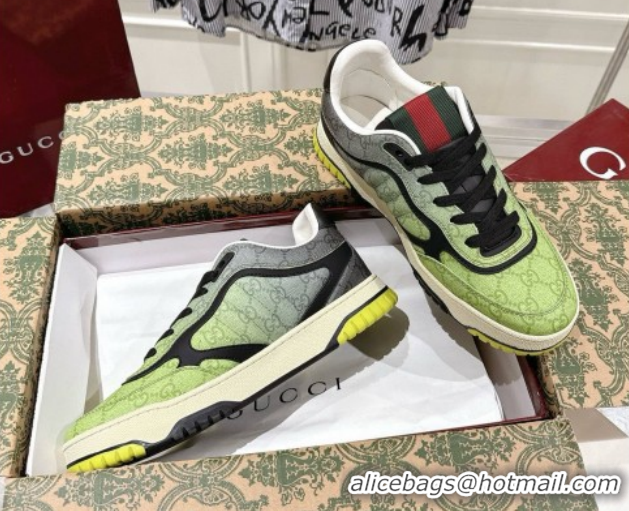 Buy Discount Gucci Men's Re-Web Sneakers 4cm in Gradient Green GG Canvas 785452 2026