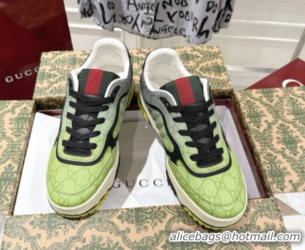 Buy Discount Gucci Men's Re-Web Sneakers 4cm in Gradient Green GG Canvas 785452 2026