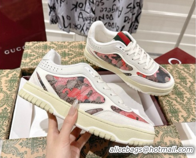 Best Grade Gucci Re-Web Sneakers 4cm in Pink Camouflage Fabric 785452 2026