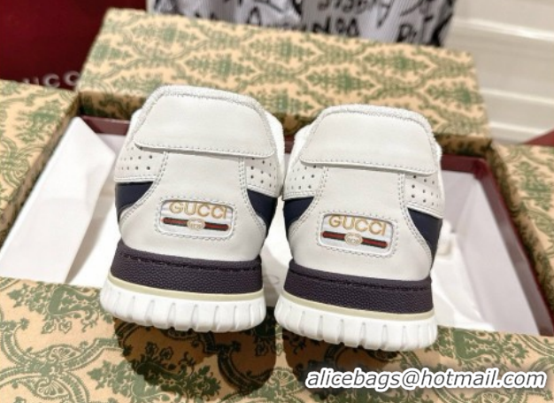 Grade Quality Gucci Re-Web Sneakers 4cm in GG Leather 785452 White/Dark Blue 2026