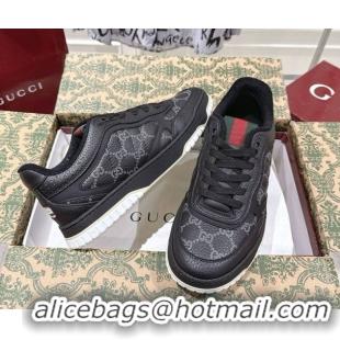 Purchase Gucci Re-Web Sneakers 4cm in Grained GG Leather 785452 Balck 2026
