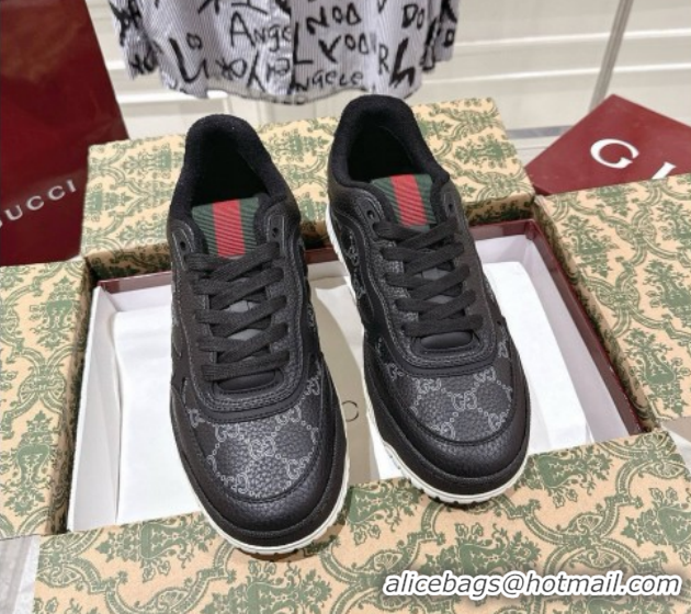 Purchase Gucci Re-Web Sneakers 4cm in Grained GG Leather 785452 Balck 2026