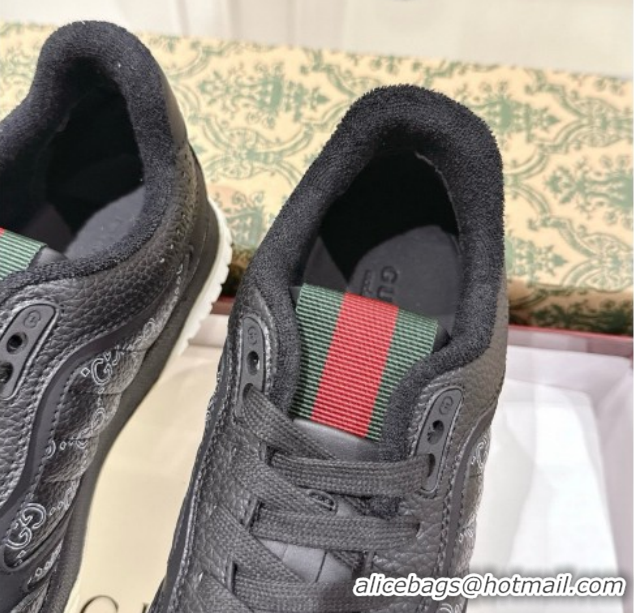 Purchase Gucci Re-Web Sneakers 4cm in Grained GG Leather 785452 Balck 2026