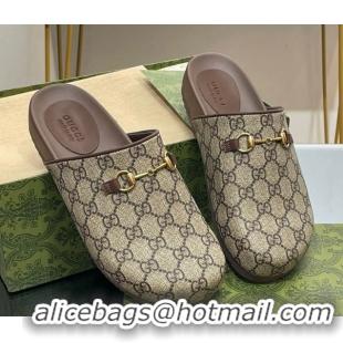 Luxurious Gucci GG Supreme Canvas Horsebit Flat Mules 749815 2026