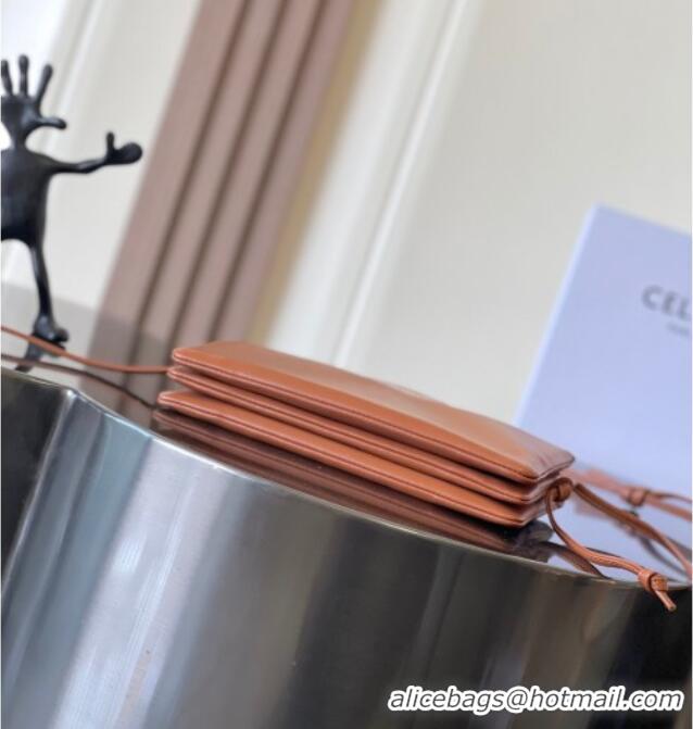 Inexpensive Celine Trio Flap Bag in Smooth Lambskin Leather 10P862 Tan Brown 2026