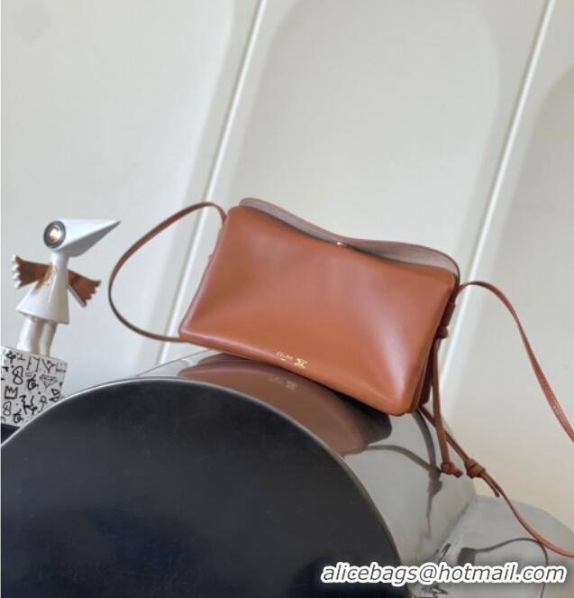 Inexpensive Celine Trio Flap Bag in Smooth Lambskin Leather 10P862 Tan Brown 2026