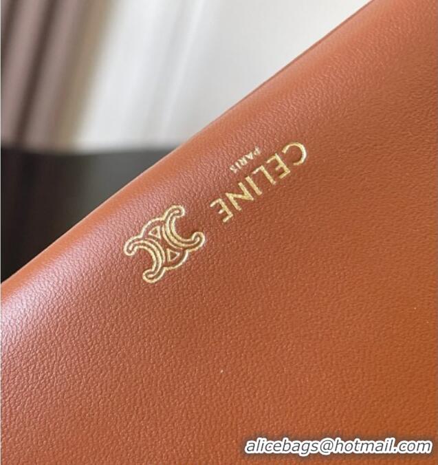 Inexpensive Celine Trio Flap Bag in Smooth Lambskin Leather 10P862 Tan Brown 2026