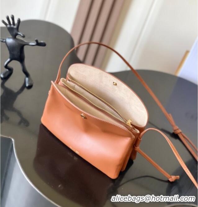 Inexpensive Celine Trio Flap Bag in Smooth Lambskin Leather 10P862 Tan Brown 2026