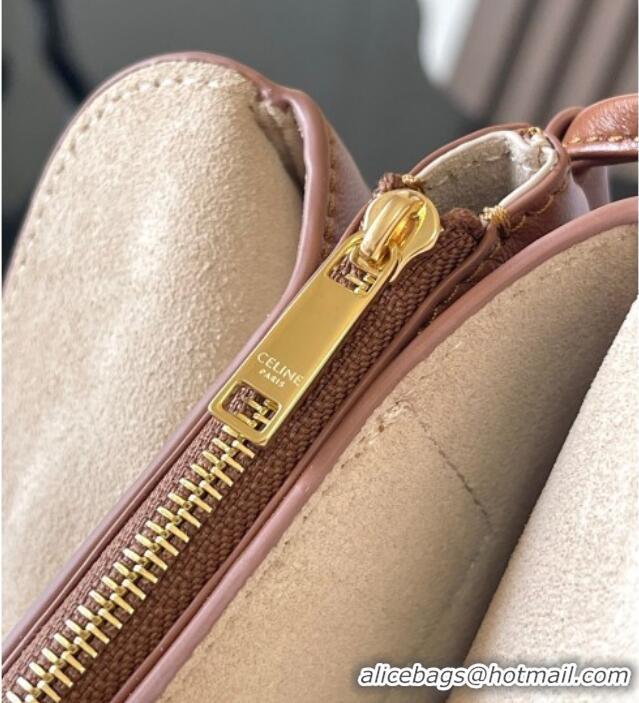 Inexpensive Celine Trio Flap Bag in Smooth Lambskin Leather 10P862 Tan Brown 2026