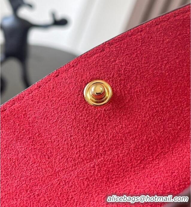 Pretty Style Celine Trio Flap Bag in Smooth Lambskin Leather 10P862 Burgundy 2026