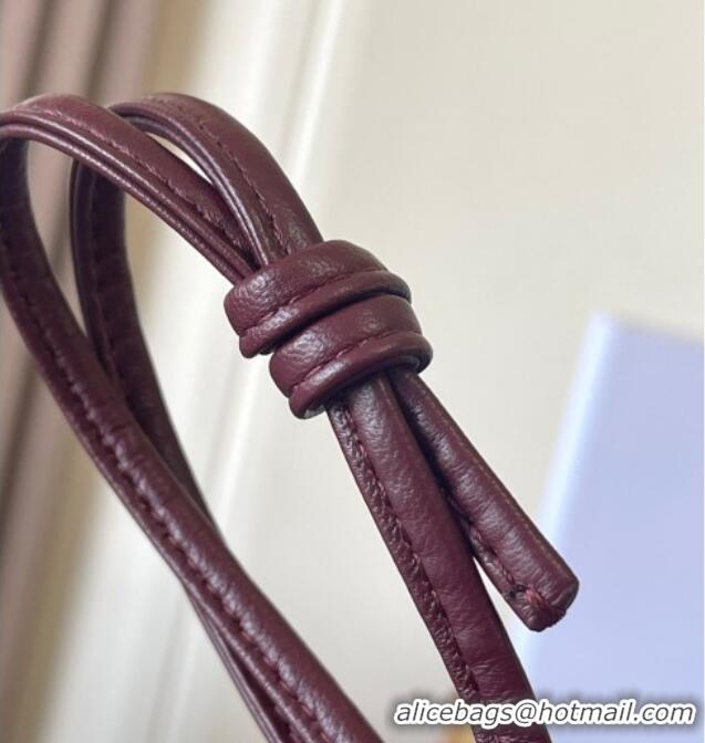 Pretty Style Celine Trio Flap Bag in Smooth Lambskin Leather 10P862 Burgundy 2026