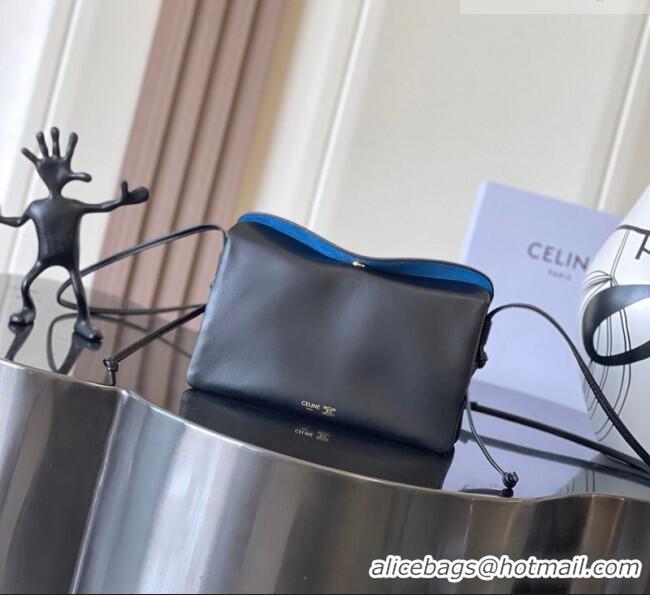 Buy Discount Celine Trio Flap Bag in Smooth Lambskin Leather 10P862 Black 2026