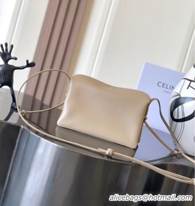 Inexpensive Celine Trio Flap Bag in Smooth Lambskin Leather 10P862 Safari Beige 2026