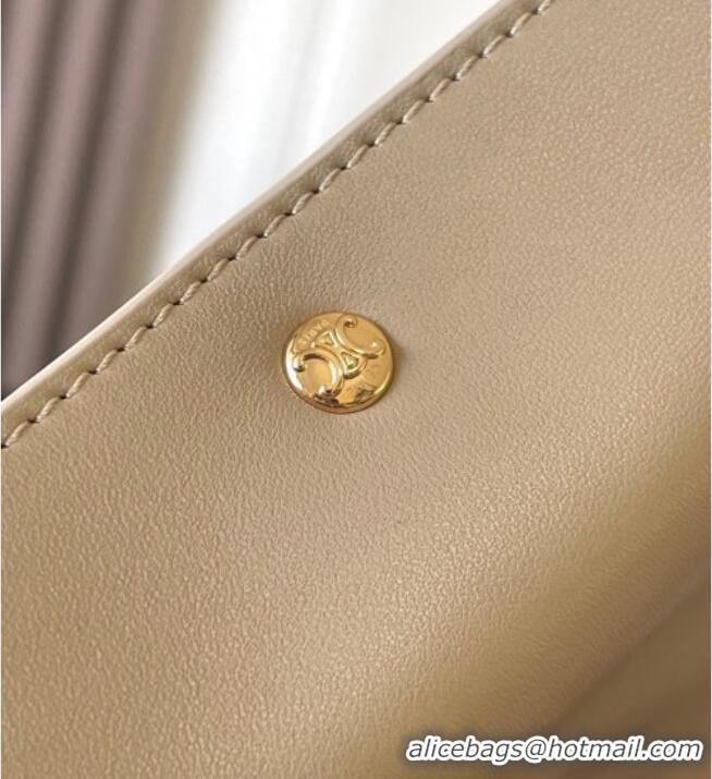 Inexpensive Celine Trio Flap Bag in Smooth Lambskin Leather 10P862 Safari Beige 2026