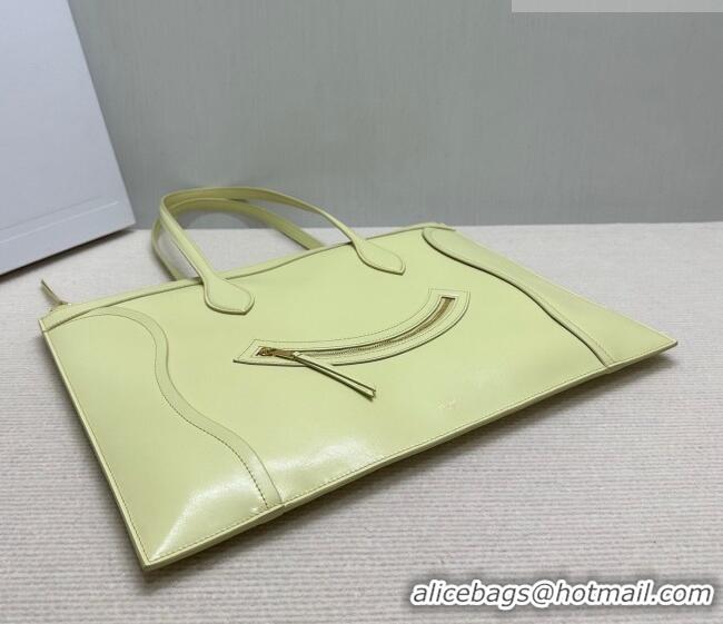 New Design Celine Flat Cabas New Luggage Bag in Glossy Calfskin Leather 123963 Citrus Yellow 2026