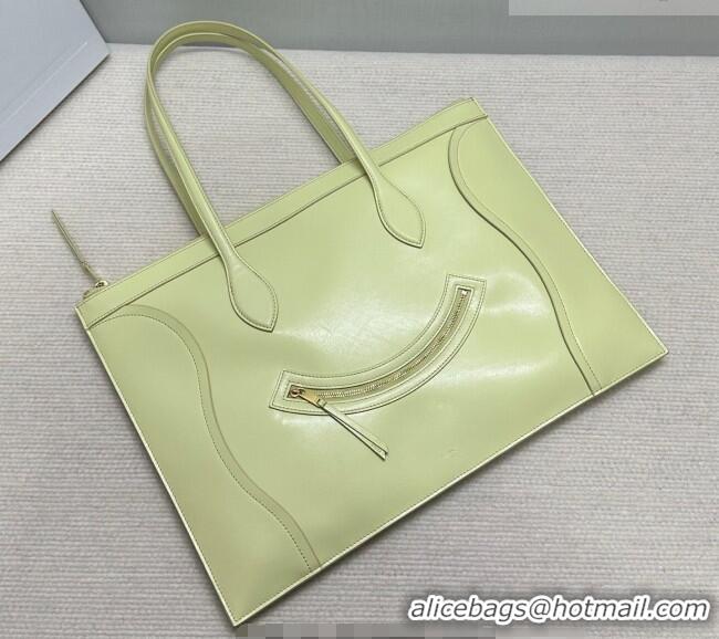 New Design Celine Flat Cabas New Luggage Bag in Glossy Calfskin Leather 123963 Citrus Yellow 2026