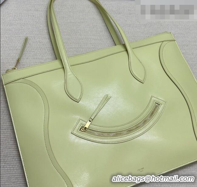 New Design Celine Flat Cabas New Luggage Bag in Glossy Calfskin Leather 123963 Citrus Yellow 2026