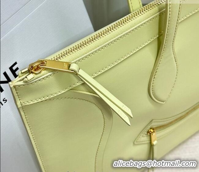 New Design Celine Flat Cabas New Luggage Bag in Glossy Calfskin Leather 123963 Citrus Yellow 2026