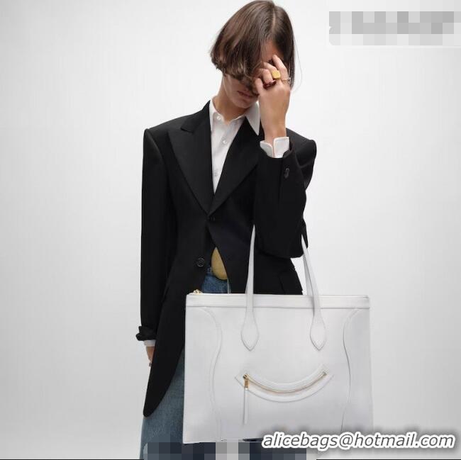 Best Price Celine Flat Cabas New Luggage Bag in Glossy Calfskin Leather 123963 White 2026