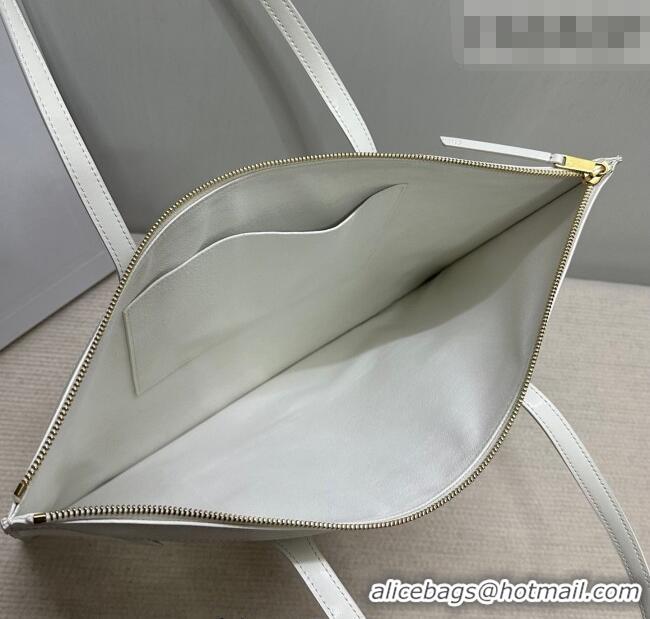 Best Price Celine Flat Cabas New Luggage Bag in Glossy Calfskin Leather 123963 White 2026