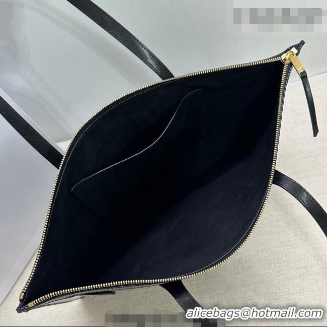 Shop Discount Celine Flat Cabas New Luggage Bag in Glossy Calfskin Leather 123963 Black 2026