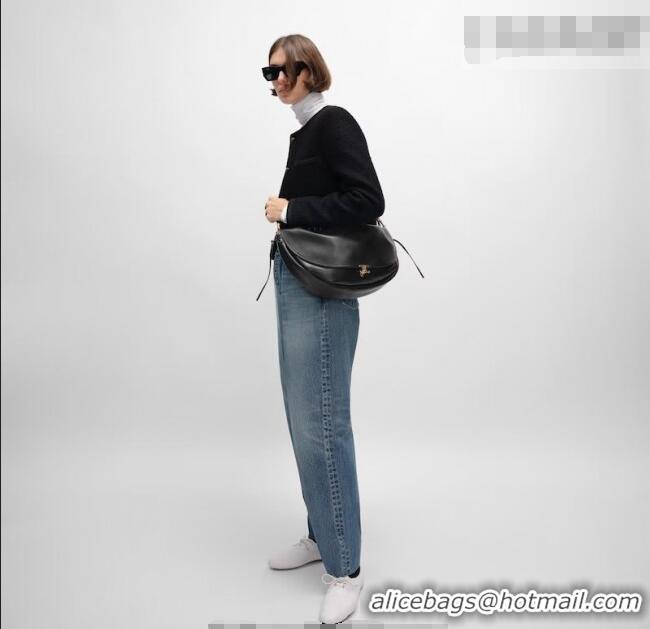 Top Grade Celine Halfmoon Soft Triomphe Bag in Supple Shiny Lambskin 124142 Burgundy 2025