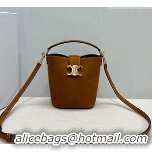 Famous Brand Celine Mini Bucket Bag Louise in Suede 10N473 Camel 2026