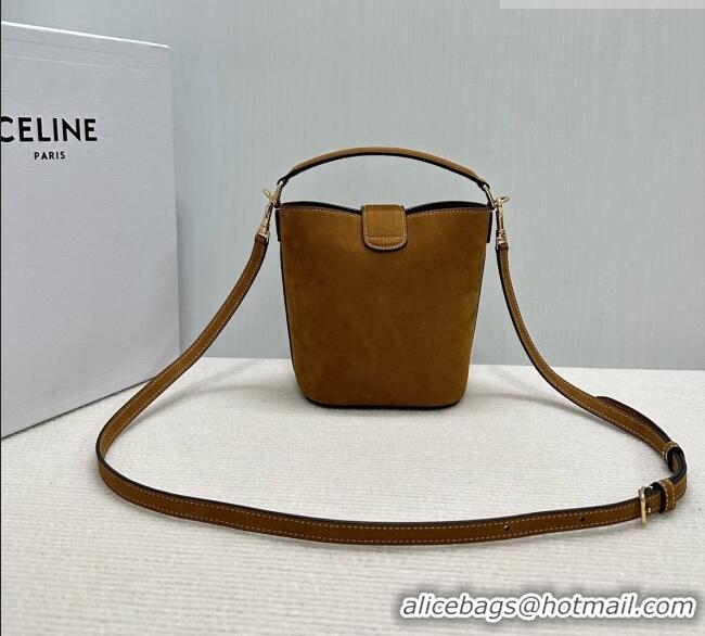 Famous Brand Celine Mini Bucket Bag Louise in Suede 10N473 Camel 2026