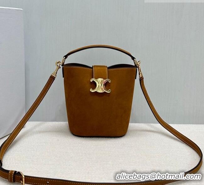 Famous Brand Celine Mini Bucket Bag Louise in Suede 10N473 Camel 2026