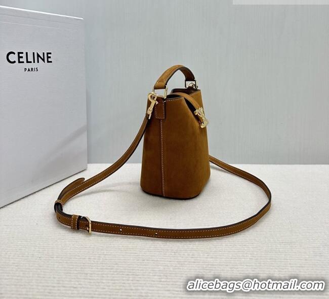 Famous Brand Celine Mini Bucket Bag Louise in Suede 10N473 Camel 2026